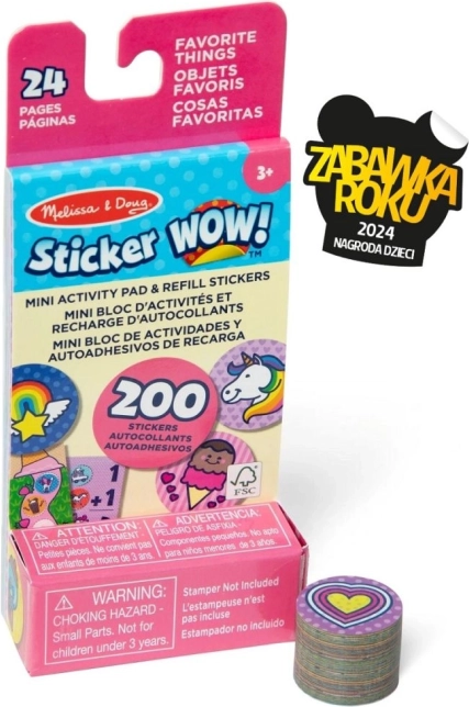Sticker Wow – genopfyldning og minihæfte Enhjørning