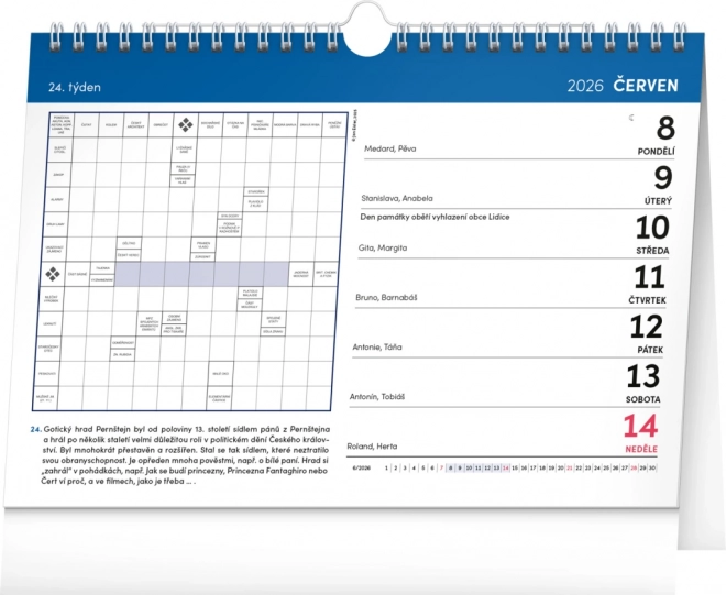 Bordkalender med krydsord 2026