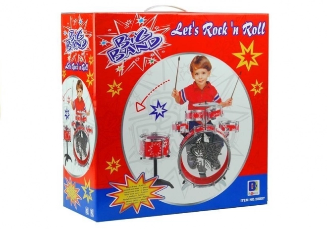 Store trommer 6 trommer + bækken + pedal Blå