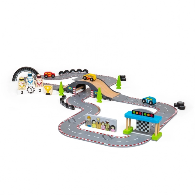 Bigjigs Rail Træ Racerdag Autodræs
