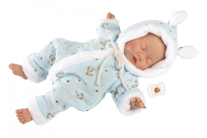 Llorens 63301 LILLE BABY - sovende realistisk dukke baby med blødt stofkrop - 32 cm