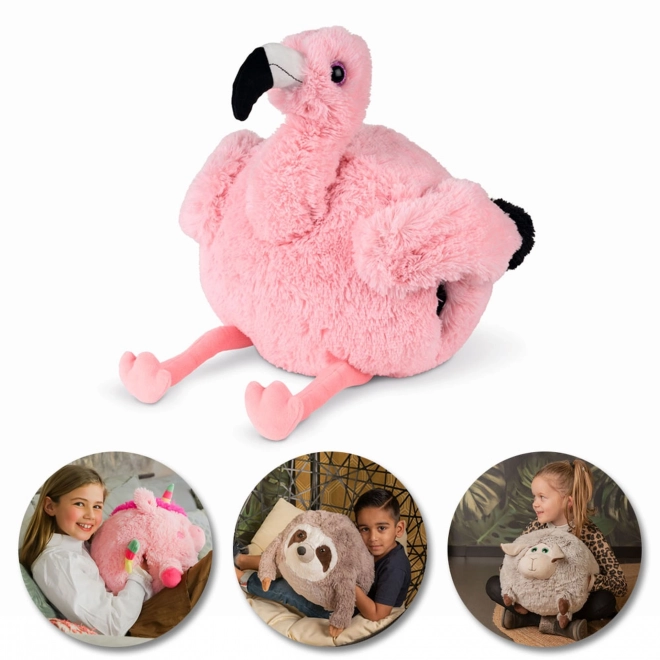 Cozy Noxxiez HW716 Flamingo - varm plys pude 3 i 1