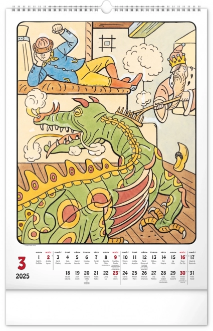 Vægkalender Josef Lada 2025, 33 × 46 cm