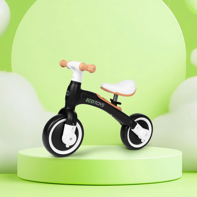 Løbecykel med pedaler og støttehjul sort ECOTOYS