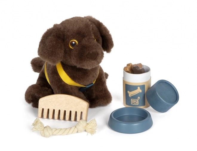 Small foot Plysdyr hund med plejepakke