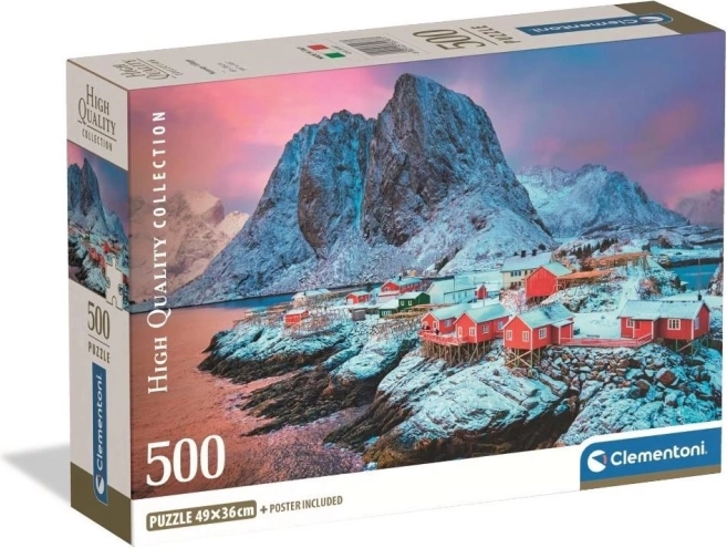 Puslespil Landsbyen Hamnoy 500 brikker CLEMENTONI