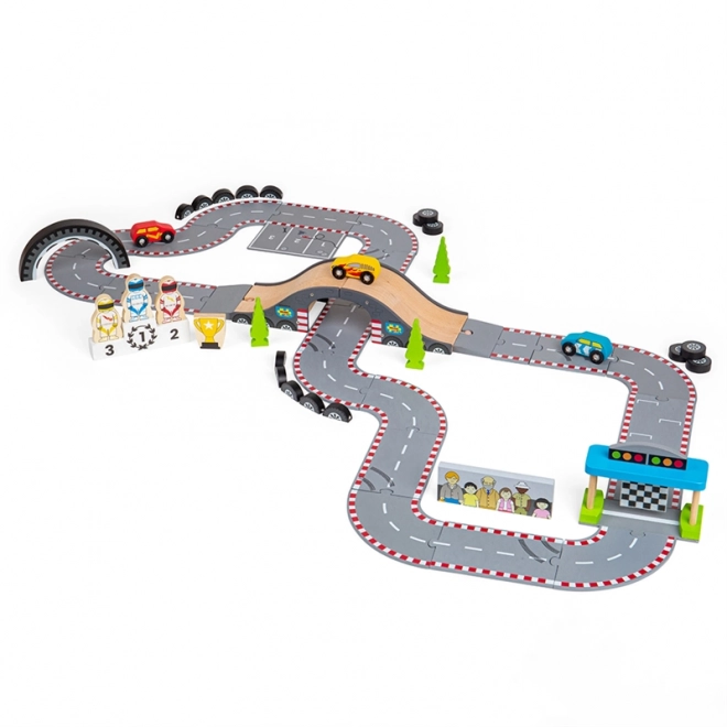 Bigjigs Rail Træ Racerdag Autodræs
