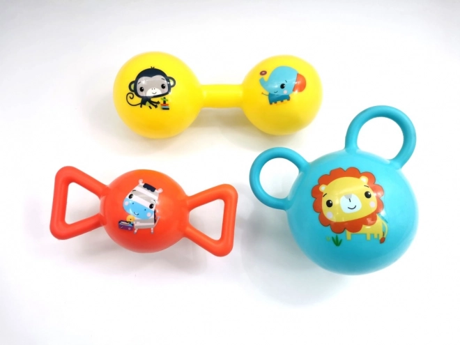 Fisher-Price sæt farvede bolde med greb til babyer