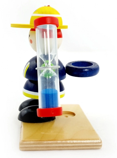 Timeglas med brandmand figur til børn