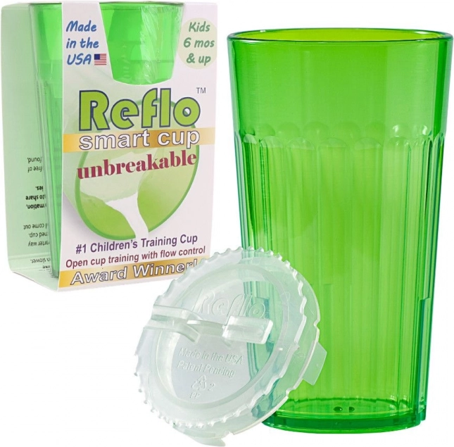Træningskop REFLO – grøn, uknuselig, 170 ml (fra 6 måneder)