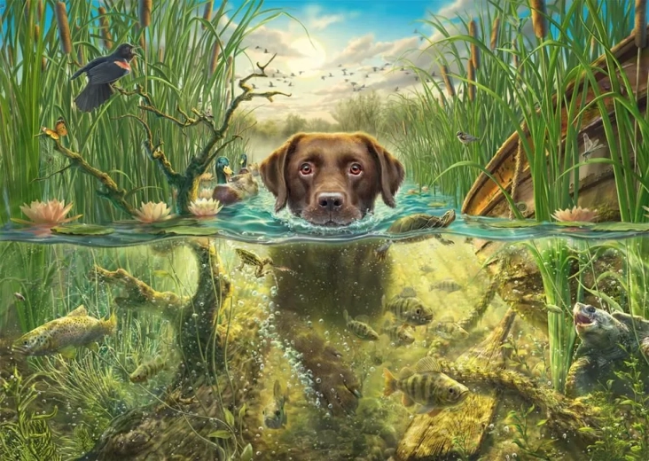 Schmidt puslespil Chokoladebrun labrador 1000 brikker