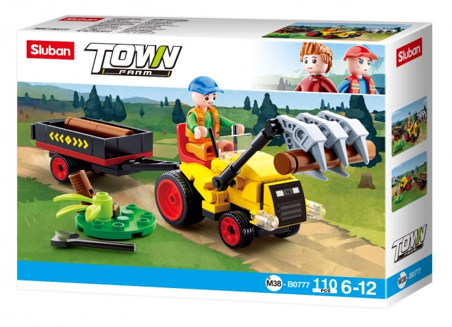 Sluban By Landsby Traktor med trailer