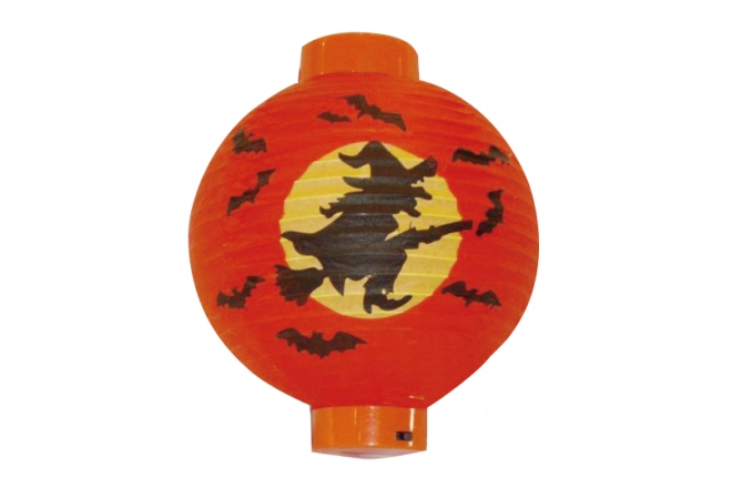 Halloween-lampion med heks på batteri - 20 cm