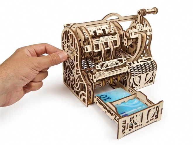 Ugears 3D træ mekanisk puslespil Kasseapparat