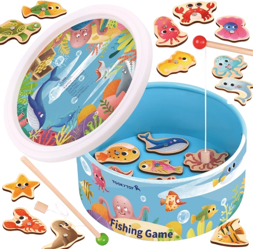 Tooky Toy magnetisk fiskespil – træsæt