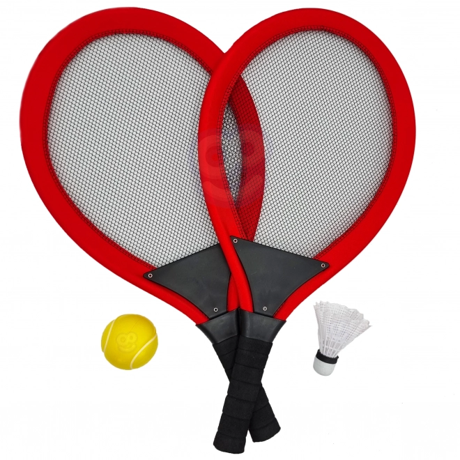 Store tennis- og badmintonketsjere til børn Woopie med bold og net