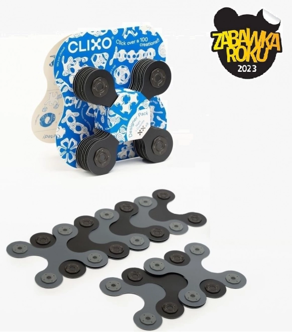 Designer Pack magnetiske blokke Clixo, sorte