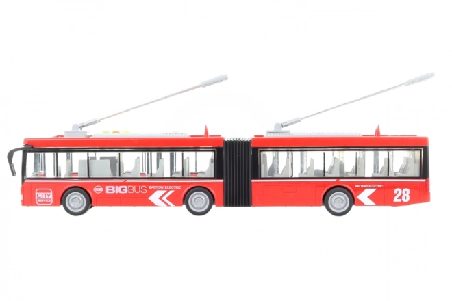 Artikuleret bus rød på batteri