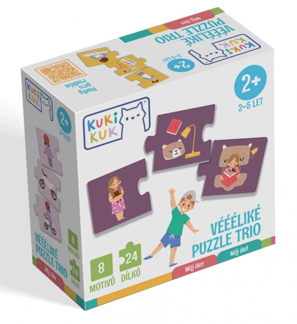 KukiKuk 80042 Veeeliké puslespil trio Min dag
