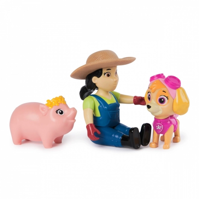 Sæt med figurer fra Paw Patrol Skye og landmand Yumi