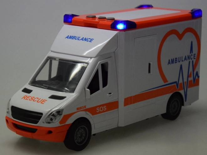 Interaktiv ambulance med åbningsbare døre og lys- og lydeffekter