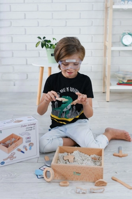 Arkæologisk sæt til børn med kinetisk sand
