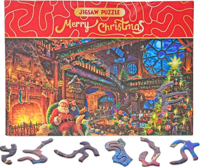 Puslespil Merry Christmas – hos Julemanden hjemme, 468 brikker