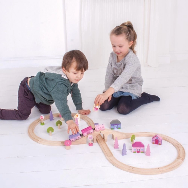 Bigjigs Rail Trætogbane i ottetal til prinsesser, 35 dele