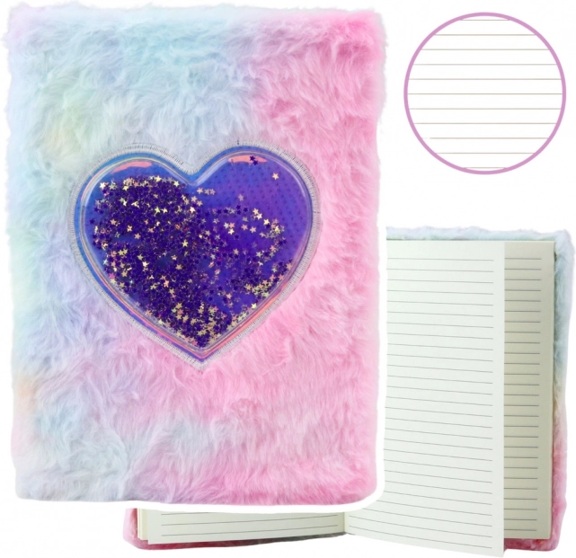 Pastel plysnotes hjerte med stjerner