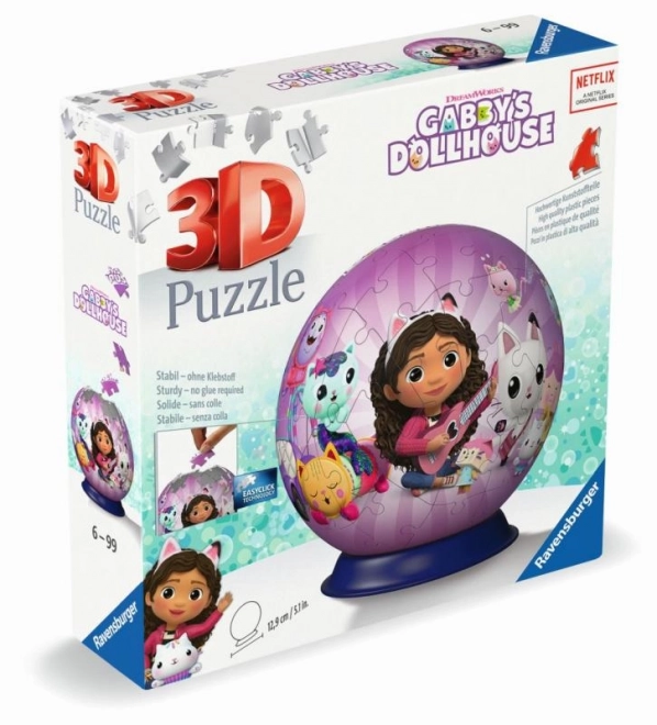 3D puzzleball Gabinins magiske hus 72 dele