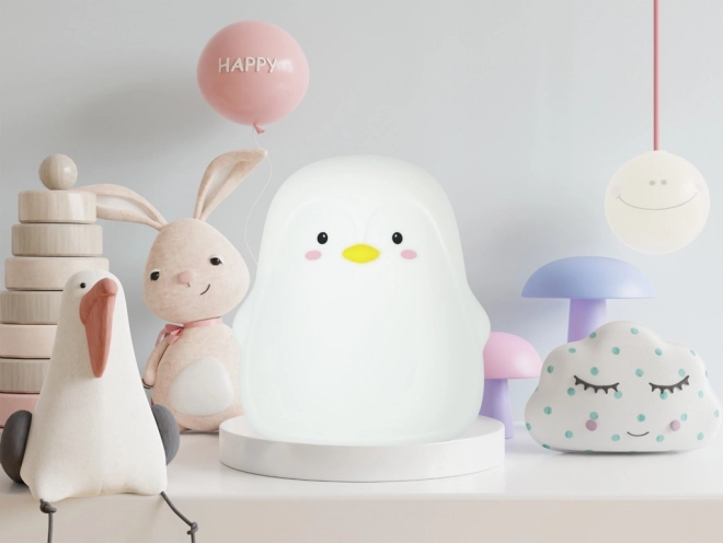Børne silikone LED natlampe pingvin