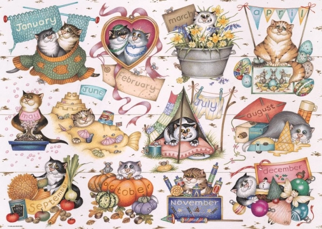 Puslespil Katte kalender 1000 brikker