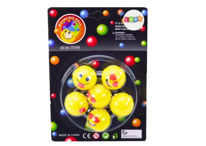 Sæt med gule hoppebolde Emoji 6 stk