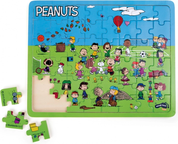 Små hænder Træpuslespil Snoopy på legepladsen