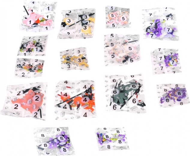 563 dele til en realistisk blomsterkomposition