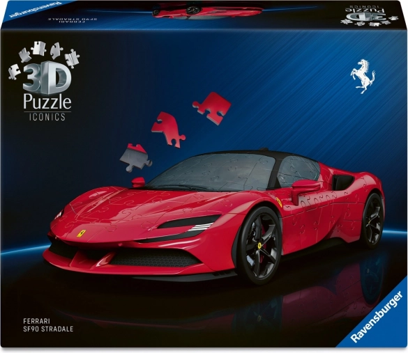 3D puslespil bil Ferrari SF90 Stradale 108 brikker med roterende hjul
