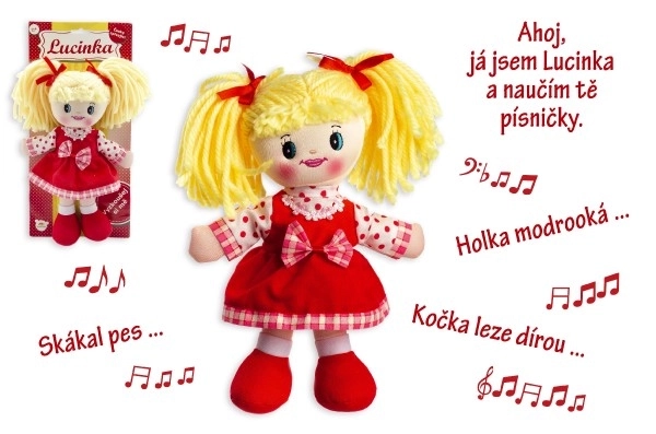 Tjekkisk syngende tøjdukke Lucinka - 30 cm