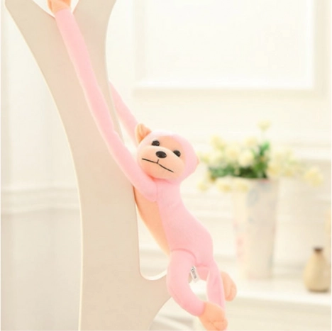 Plysbamse-abe med lyd, pink 80 cm