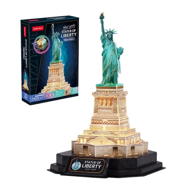 3D LED puslespil Frihedsgudinden (natversion)