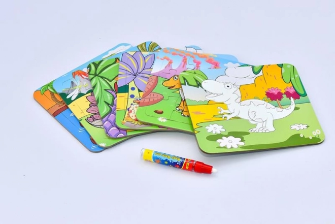 Mac Toys Puslespil Dinosaurer med Vandmaling