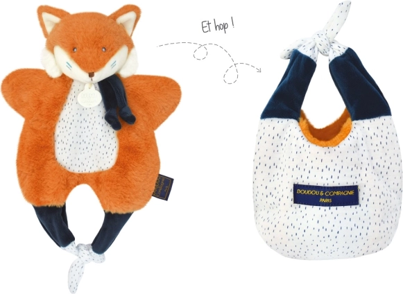 Doudou ræv i taske 3 i 1, 30 cm