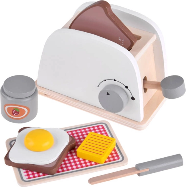 Træsæt med toaster og æg til børn
