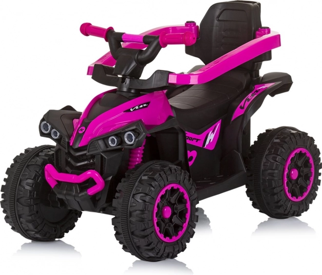 Sparkcykel med tag og styrestang ATV Lyserød