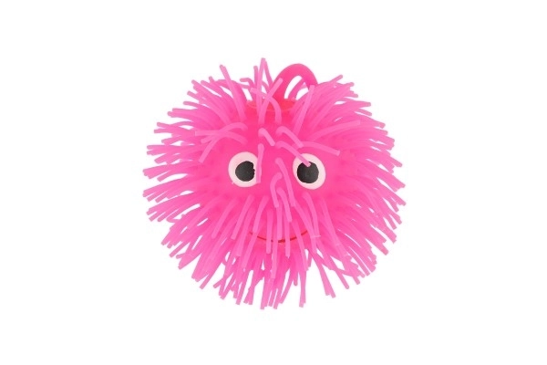 Plysset antistress klemmebold silikone 8cm med lys 4 farver i pose 12 stk. i kasse