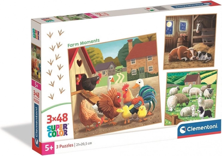 Puslespil Øjeblikke på Gården 3x48 brikker