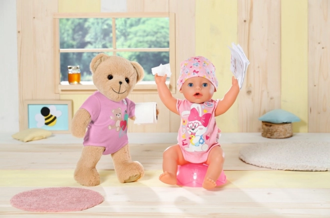 Bamse BABY born, lyserødt tøj