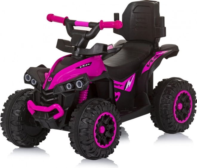 Sparkcykel med tag og styrestang ATV Lyserød
