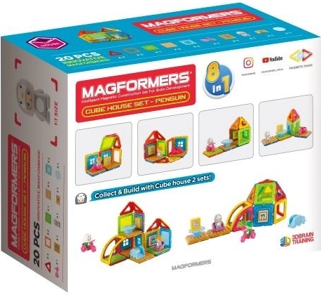 magnetiske byggesæt cube house pingvin