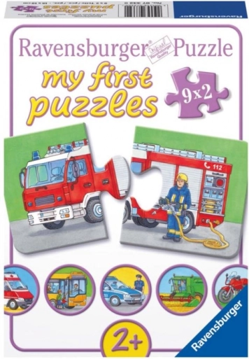 Ravensburger mit første puslespil – køretøjer og maskiner 9×2 brikker