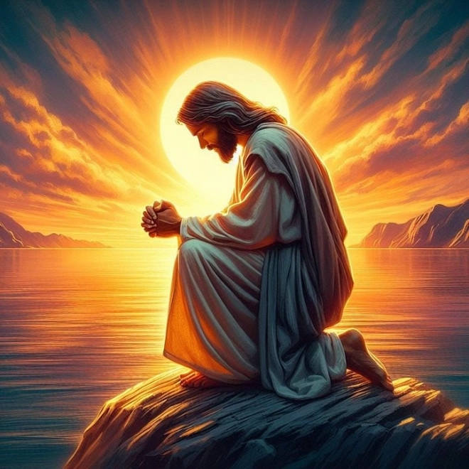 Diamantmaling Bedende Jesus 30 × 40 cm